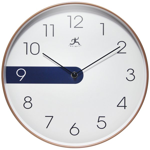 Infinity Instruments Copper Stripe Wall Clock - Blue 20288GD-4529A
